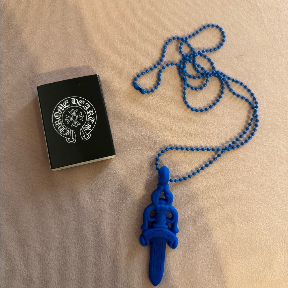 Chrome Hearts Vibrant Blue Dagger Necklace